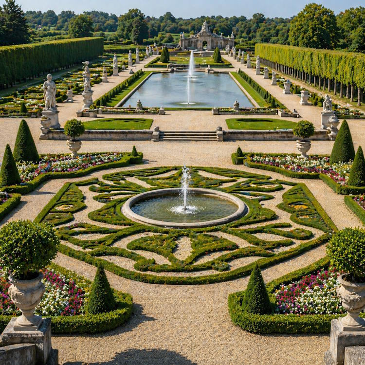 éléments du jardin classique