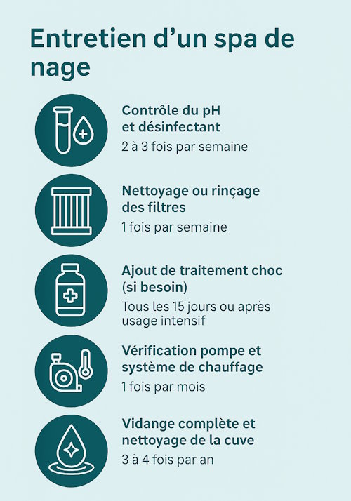 infographie entretien spa de nage