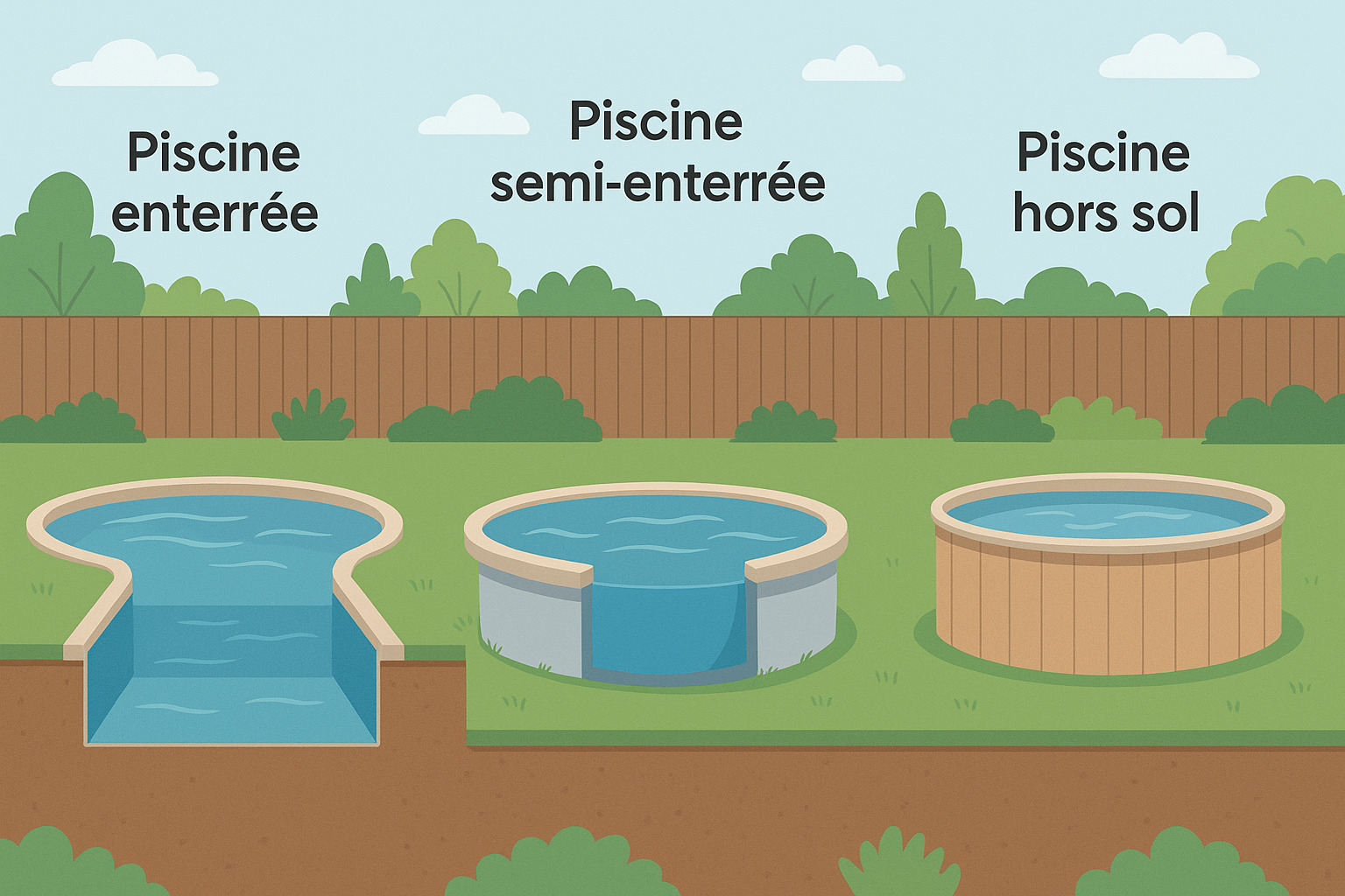 les différents types de piscines
