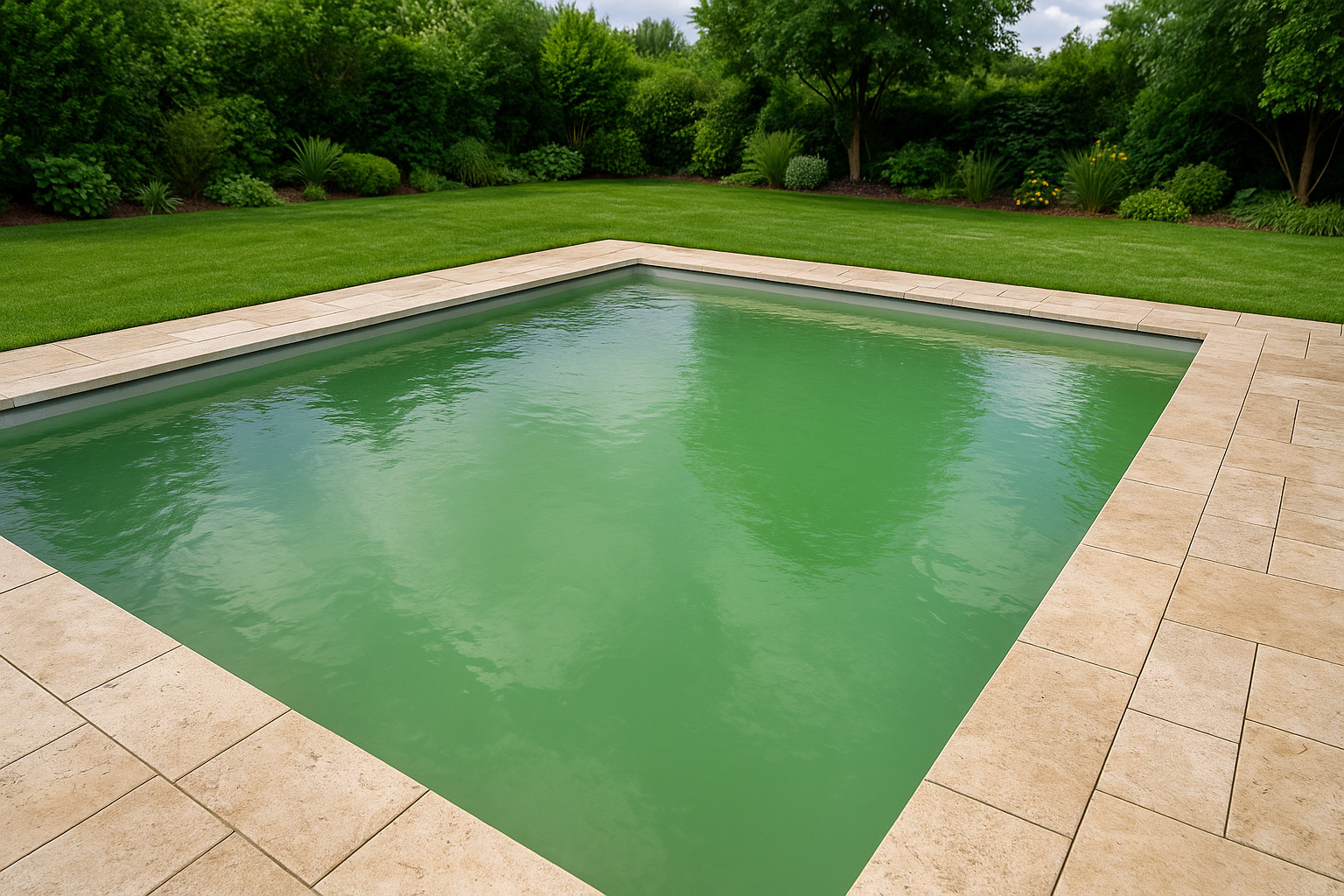 eau colorée piscine