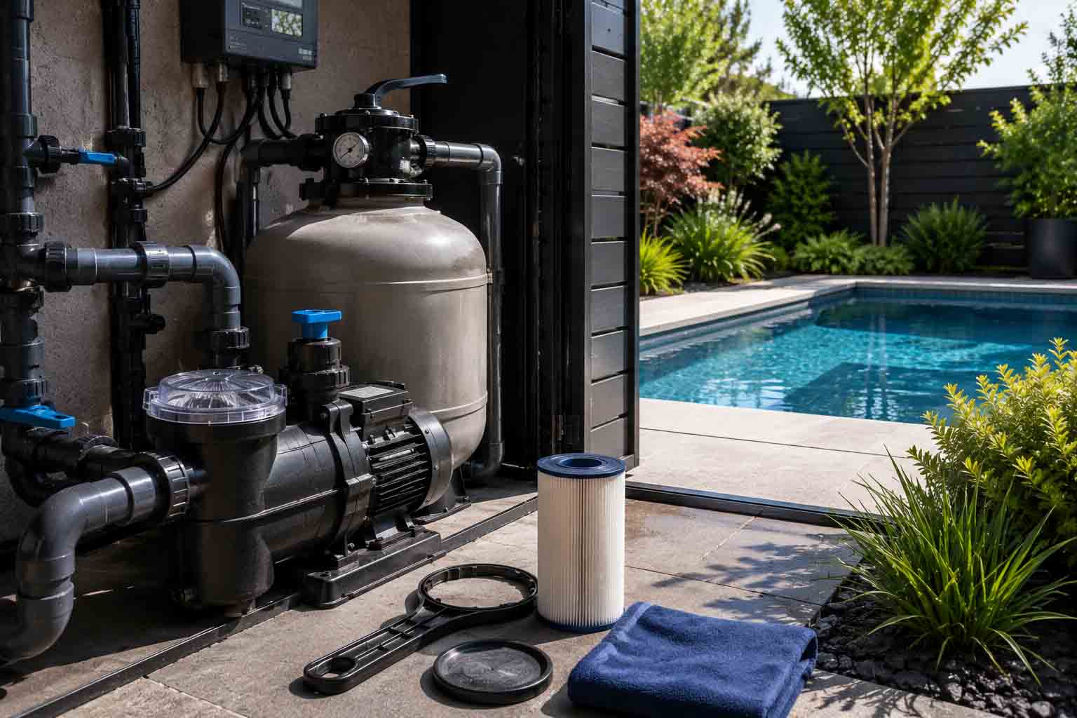 contrôler la filtration de la piscine