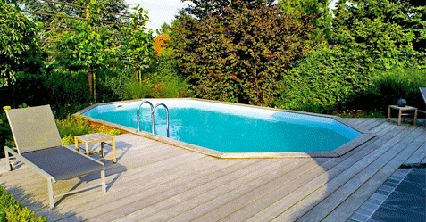 Photo de piscine bois semi enterrée