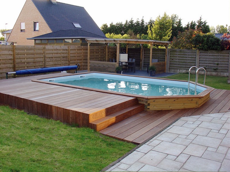 piscine jardin bois