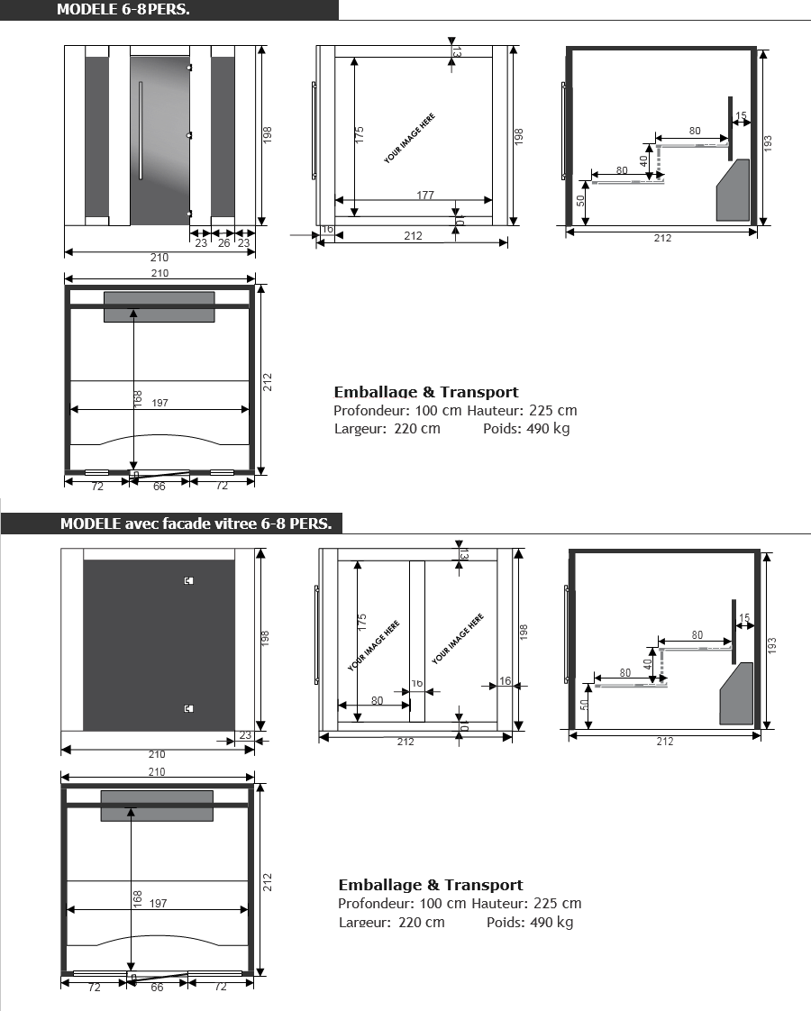 Plan sauna intens traditionnel piscine et jardin