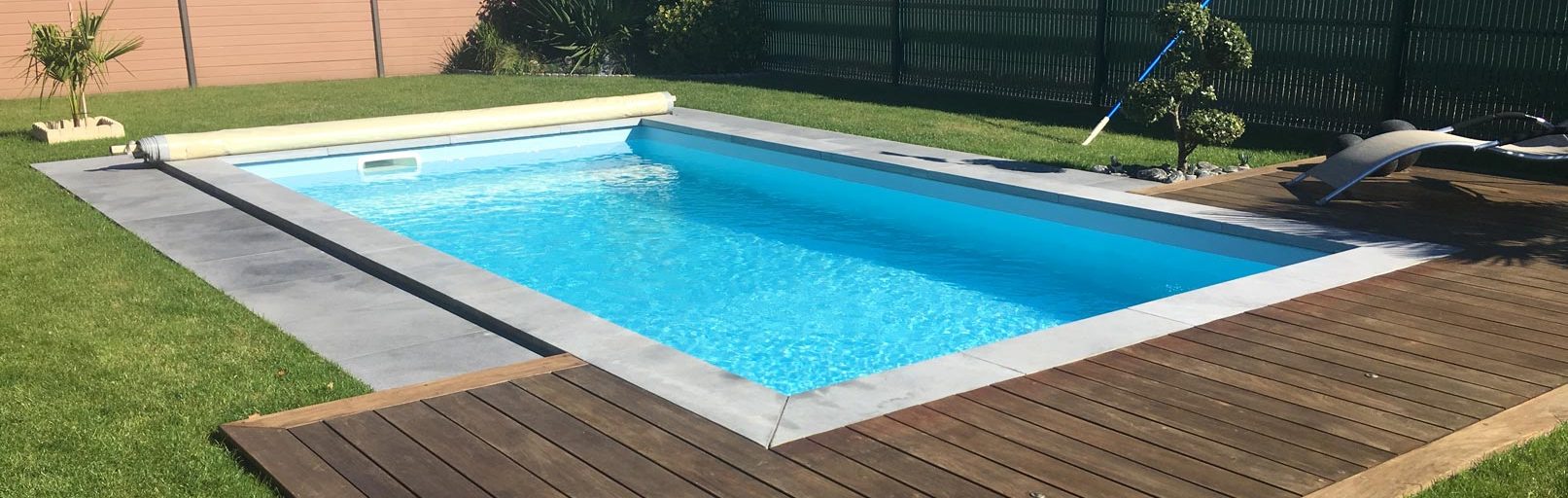 Couverture à barre piscine de sécurité gris clair