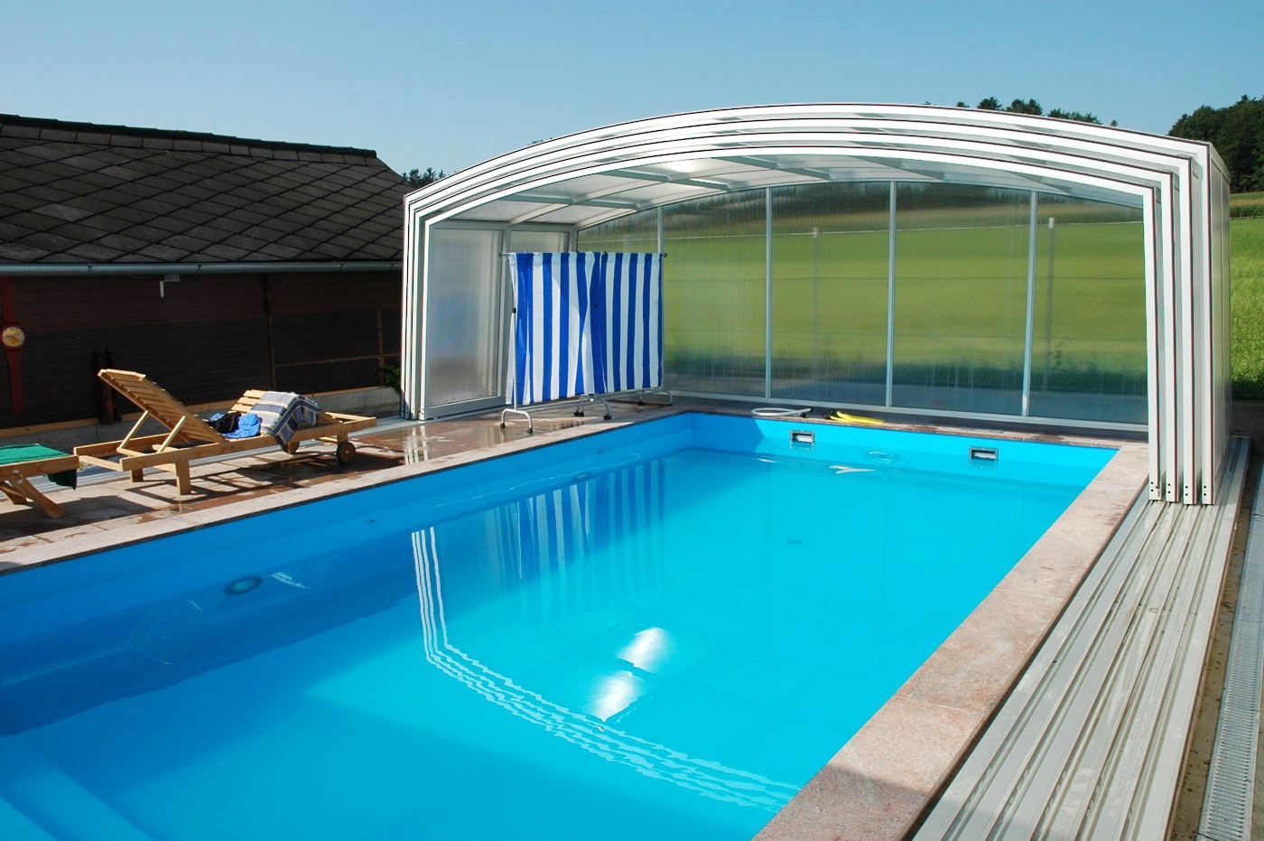 Abri télescopique haut pour piscine