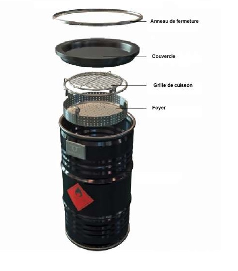 Barbecue design au charbon BarrelQ Big
